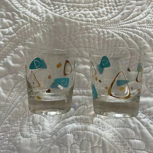Federal Glass Amoeba Boomerang Double Shot Glasses - Set of 2
